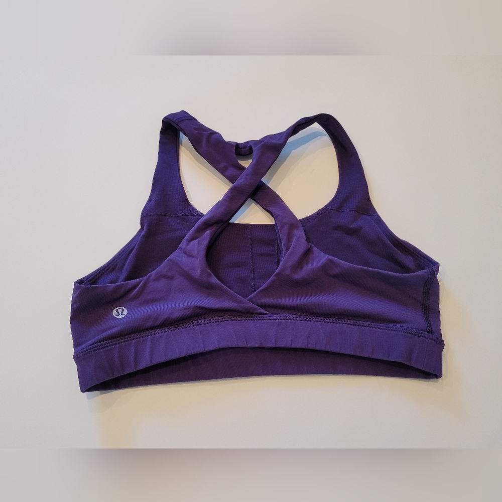 Purple Lululemon cross back sports bra